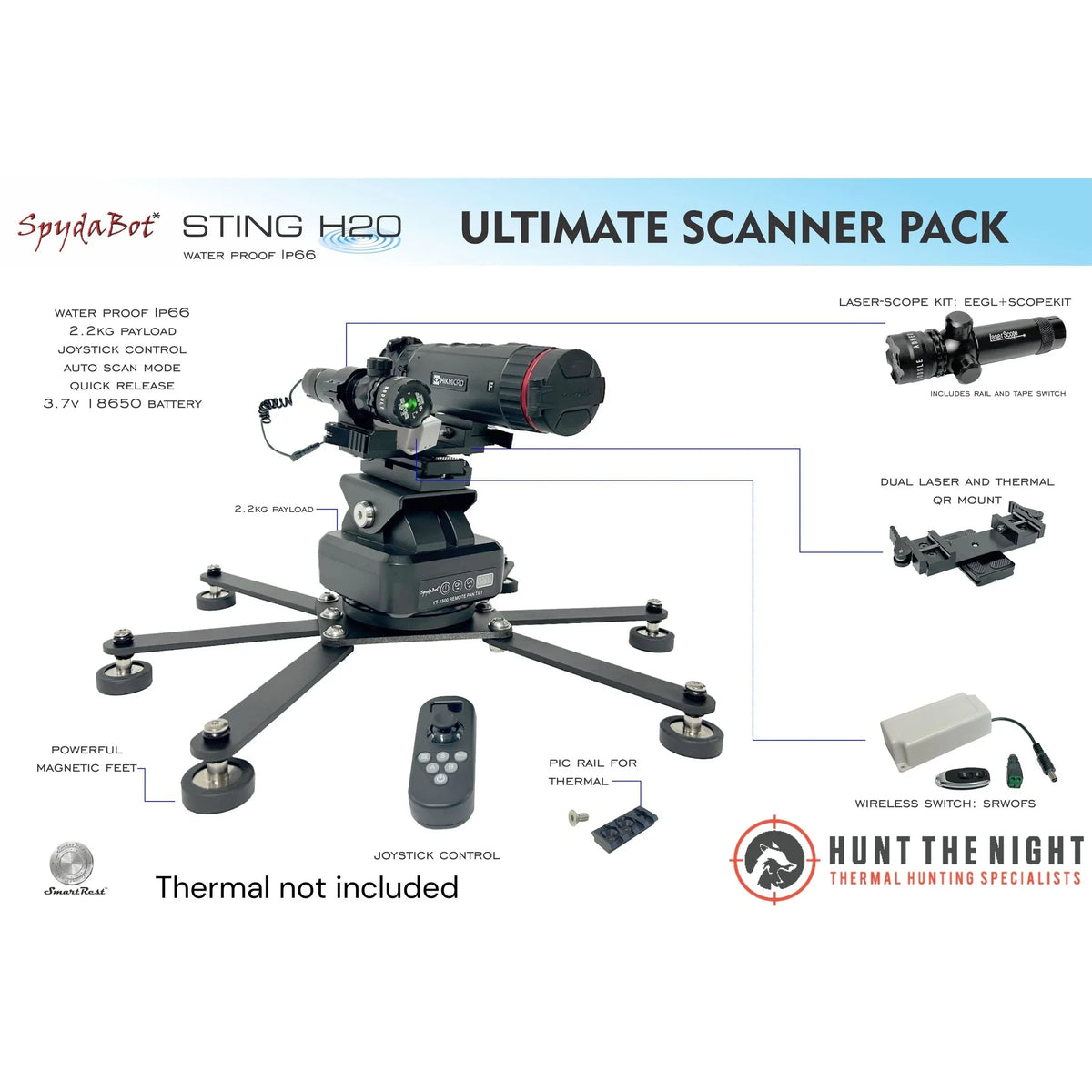 SmartRest SpydaBot - STING H2O Ultimate Scanner Pack! - Hunt The Night
