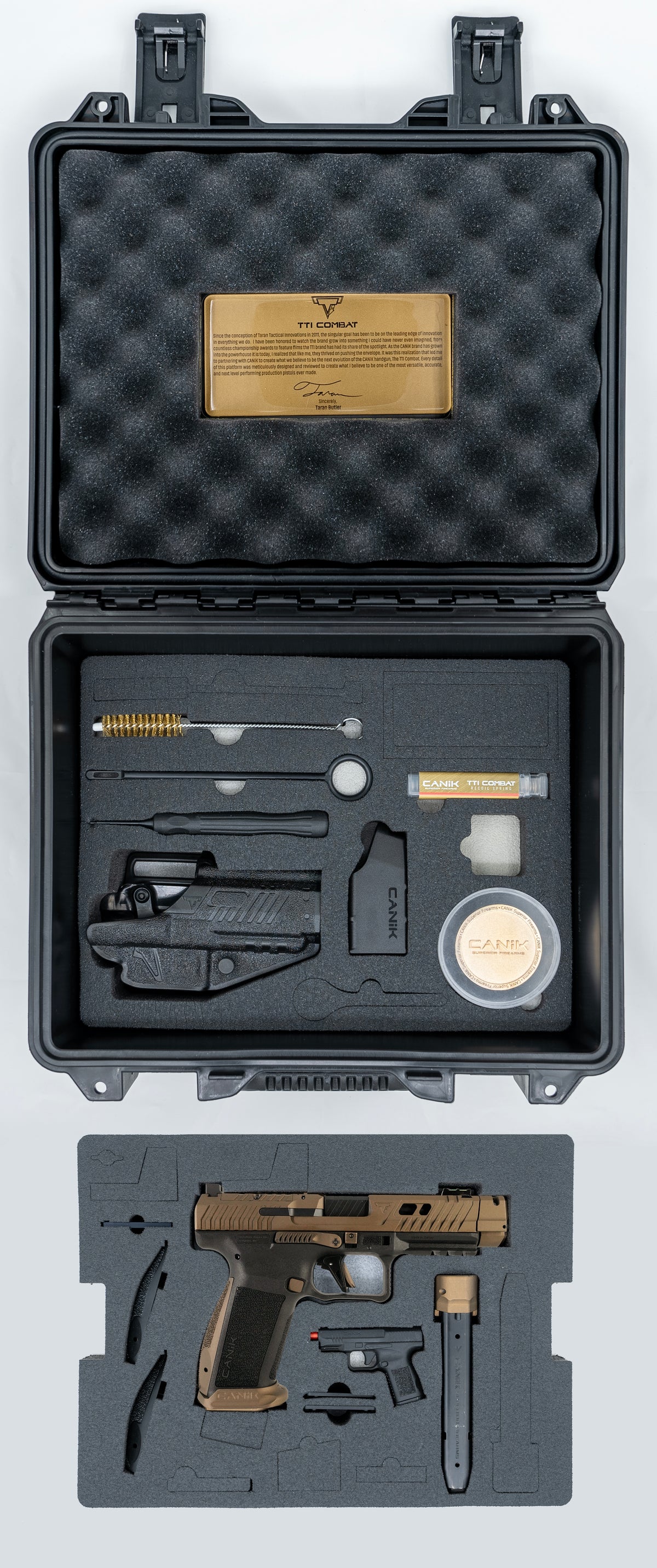 Canik TTI Combat 9mm Pistol - Bronze / Black 10 RND With 3x Magazines