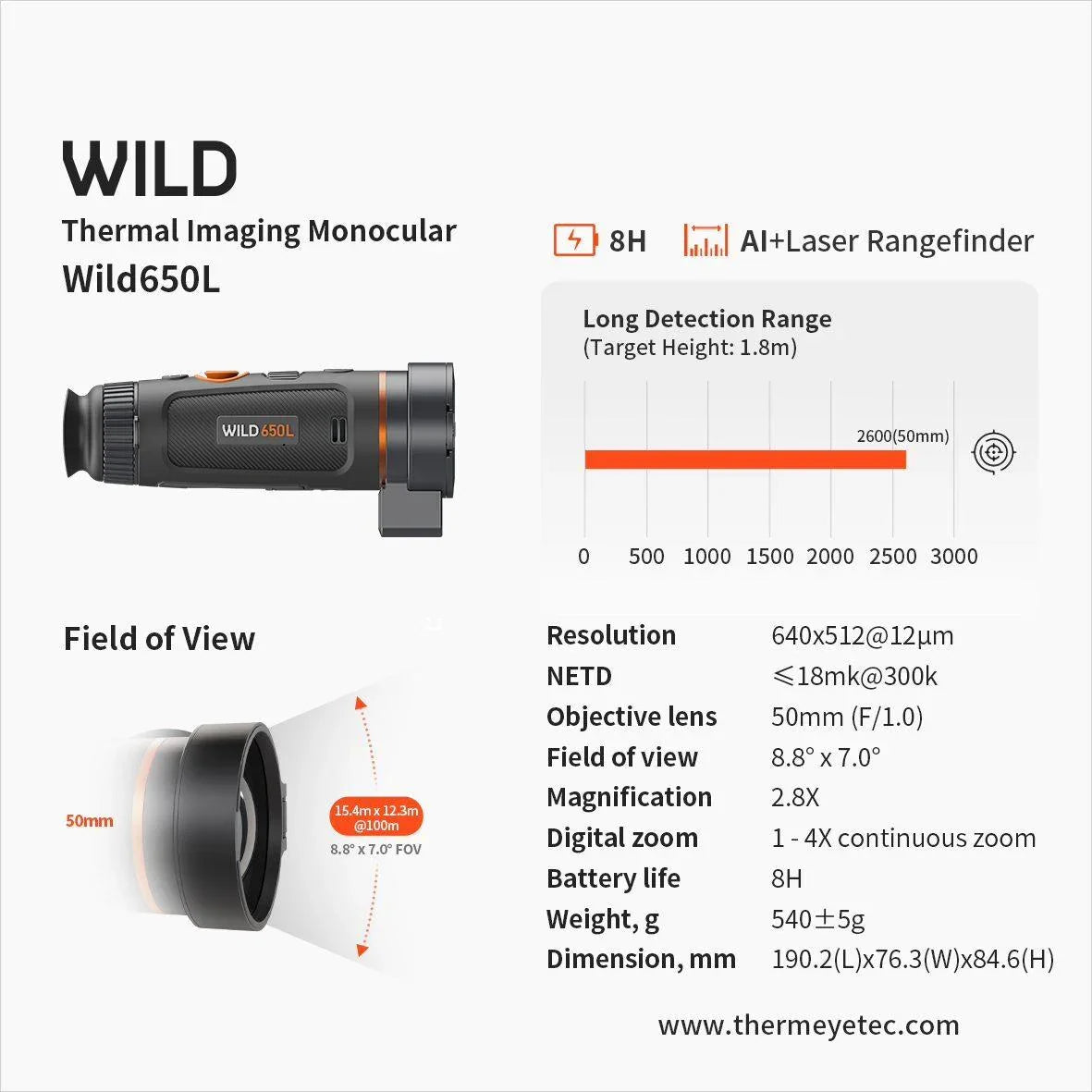 THERMTEC WILD 650L THERMAL MONOCULAR - Hunt The Night