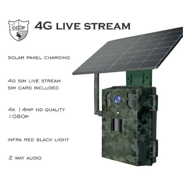 CCOP 4G Live Stream with solar panel Trail Camera - Hunt The Night