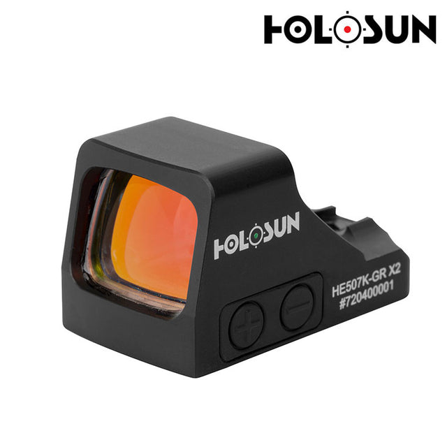 Holosun HS507K-GR X2; Miniature Reflex Sight; 2 MOA Dot; Solar/Battery - **GREEN**