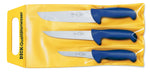 F. Dick ErgoGrip 3-piece butcher knife set with boning, sticking and butcher knife in yellow carry pouch