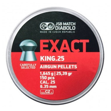 JSB EXACT KING .25 25.4GR AIR PELLETS (150pk) - Hunt The Night