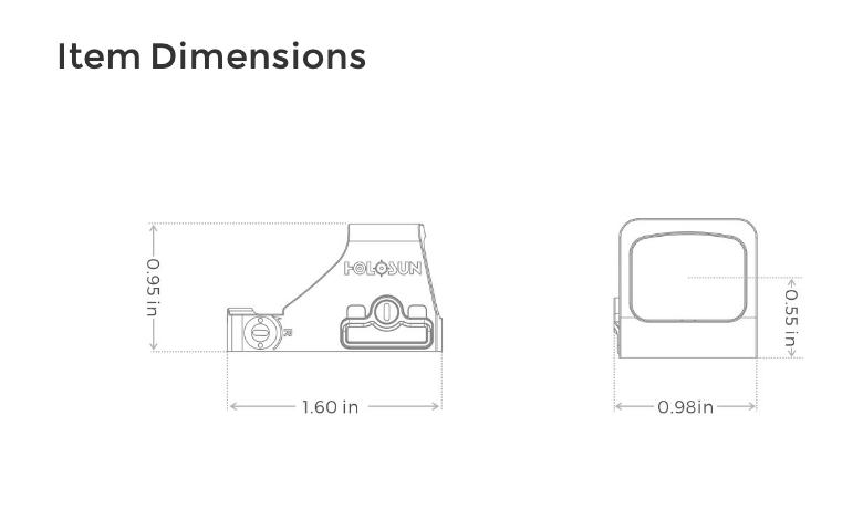 Holosun HS507K-GR X2; Miniature Reflex Sight; 2 MOA Dot; Solar/Battery - **GREEN**