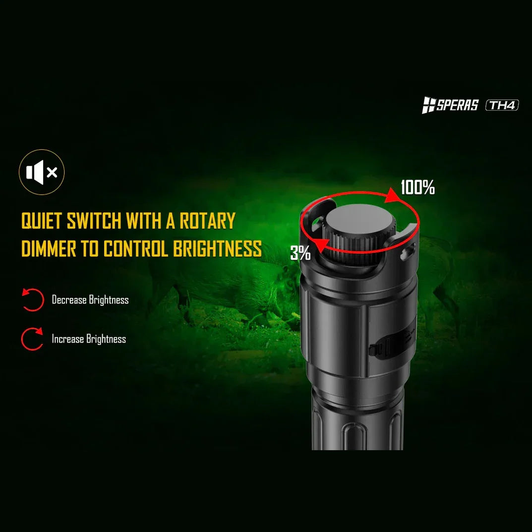 SPERAS TH4 IR KIT Zoomable & Dimmable & Rechargeable 4-in-1 Hunting Flashlight Kit - Hunt The Night