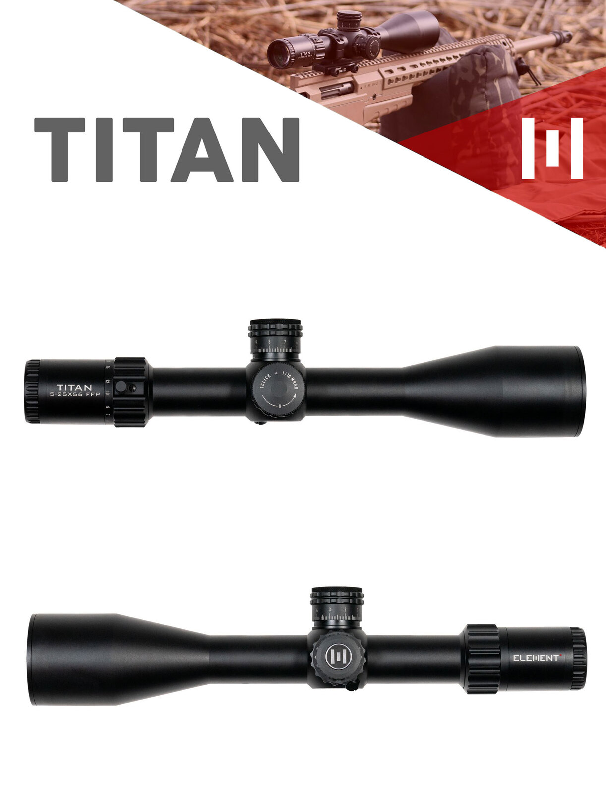 Rifle Scopes - Element optics Titan 5-25 FFP