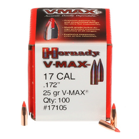 HORNADY .172 17 CAL 25 GRAIN V-MAX PROJECTILES 100 PACK
