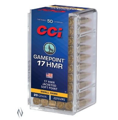 CCI 17 HMR 20GR GAME POINT JSP 2375FPS AMMUNITION