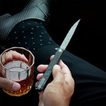 Ocaso Solstice Knife - Fat Carbon Damascus Steel