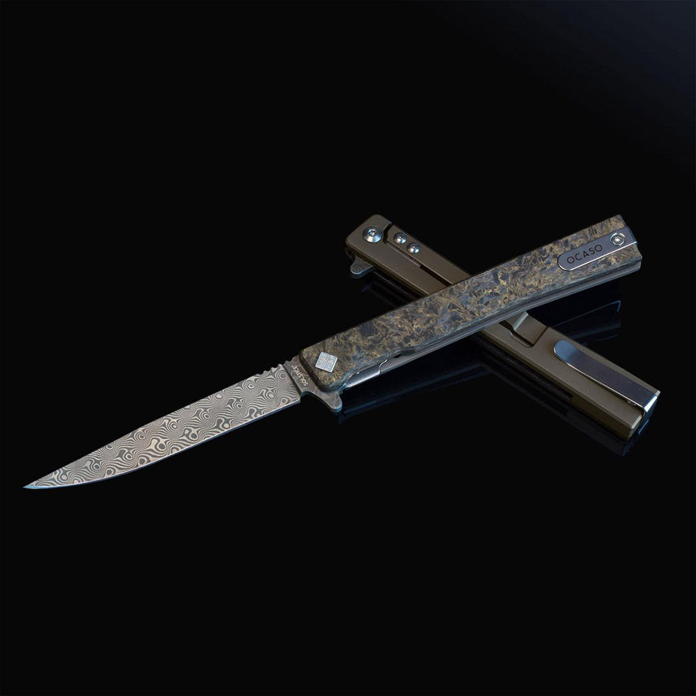 Ocaso Solstice Knife - Fat Carbon Damascus Steel