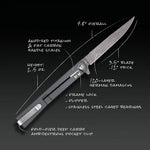 Ocaso Solstice Knife - Fat Carbon Damascus Steel