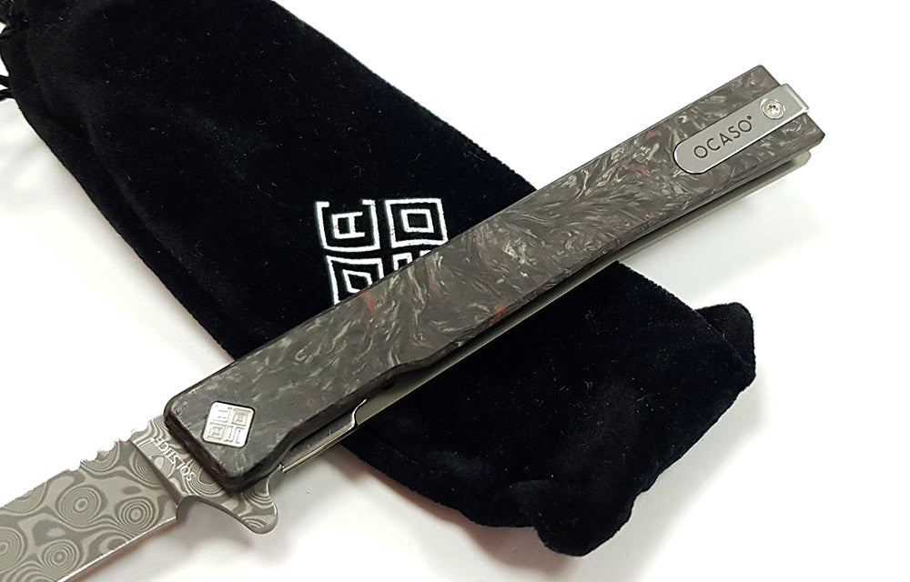 Ocaso Solstice Knife - Fat Carbon Damascus Steel