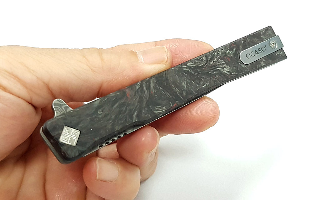 Ocaso Solstice Knife - Fat Carbon Damascus Steel