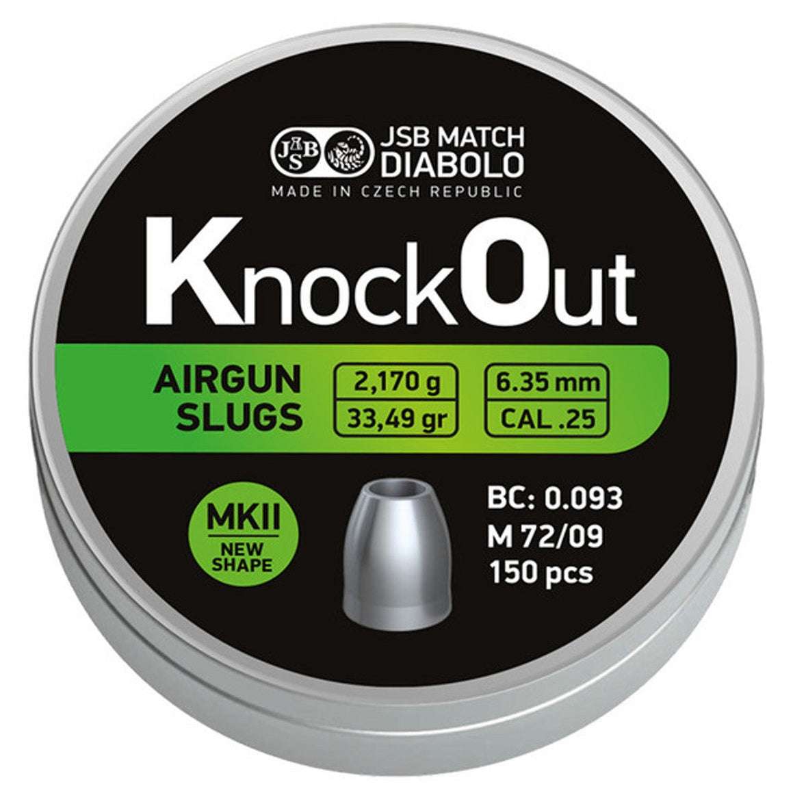 JSB Knockout Slugs MK2 33.48gr .25 Cal - 200pk