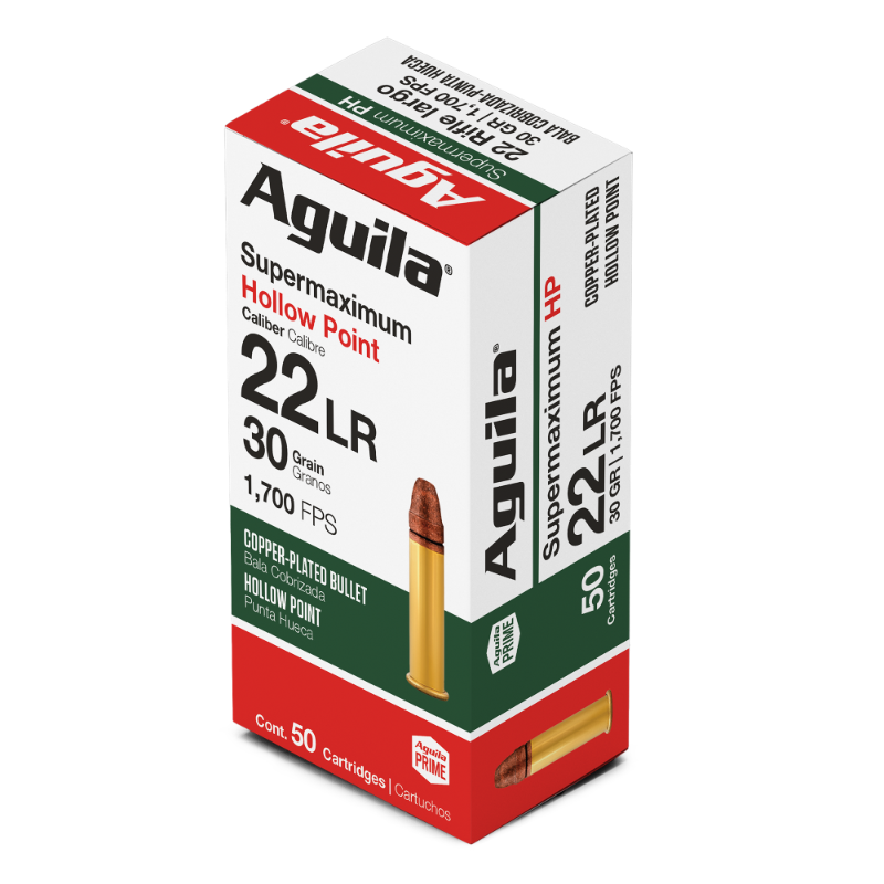 AGUILA 22LR SUPER MAX HP 30GR AMMUNITION (50/BOX)