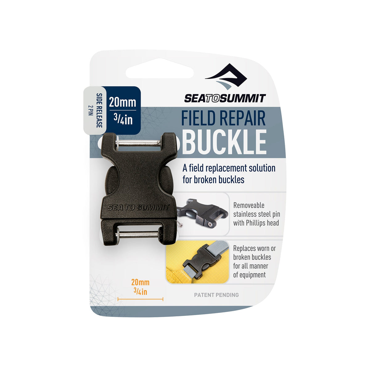 25mm 2 Pin || Side Release Field Repair Buckle with Removable Pin