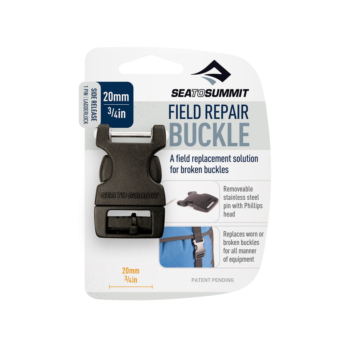 15mm 2 Pin || Side Release Field Repair Buckle with Removable Pin