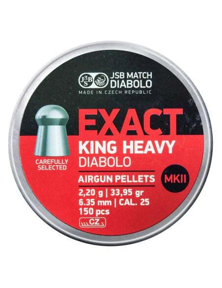 JSB EXACT KING HEAVY MKII .25 33.95GR AIR PELLETS (150pk)