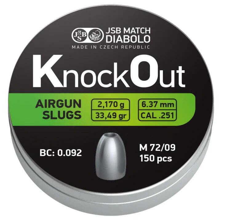 JSB KNOCK OUT .25 33.49GR AIR SLUGS