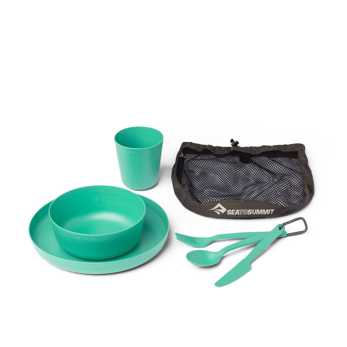 Sea to Summit Camp Dinnerware Set w/ Mesh Sack (6 piece) - Cabbage - lifestyle shot