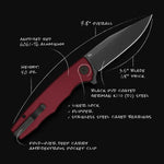 Ocaso Strategy Knife - Red Aluminium + Black