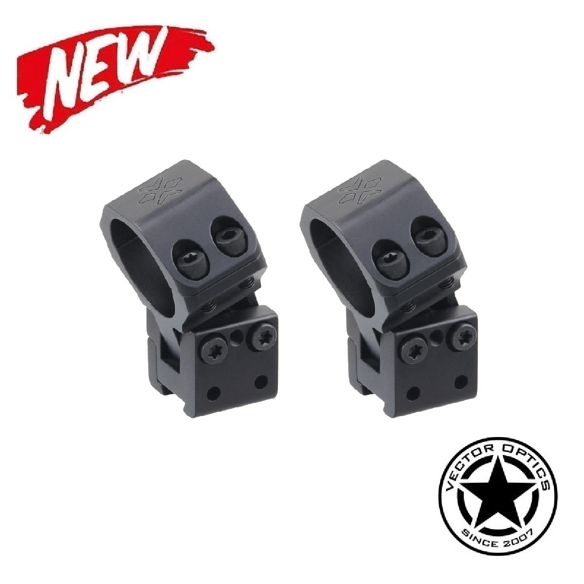 Vector Optics XASR-2515 X-ACCU 1" Adjustable Elevation 11mm Dovetail Mounts