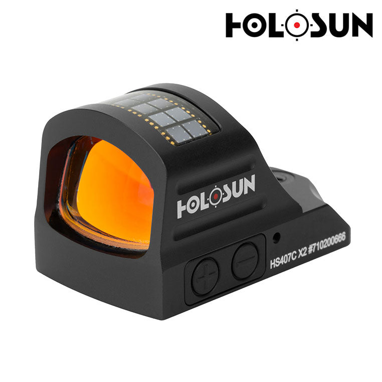 Holosun HS407C X2; Miniature Reflex Sight; 2 MOA Dot; Solar/Battery