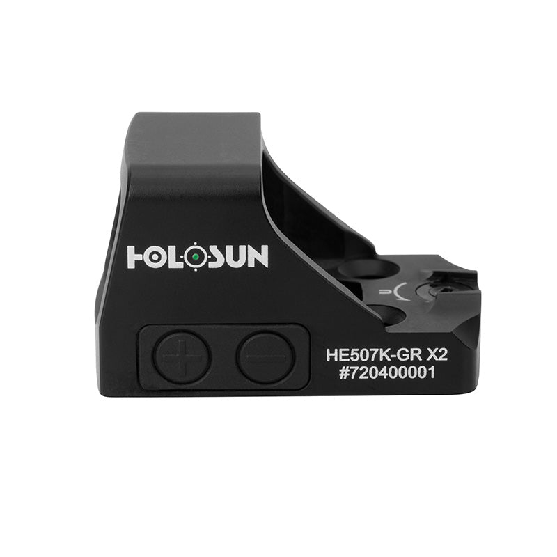 Holosun HS507K-GR X2; Miniature Reflex Sight; 2 MOA Dot; Solar/Battery - **GREEN**
