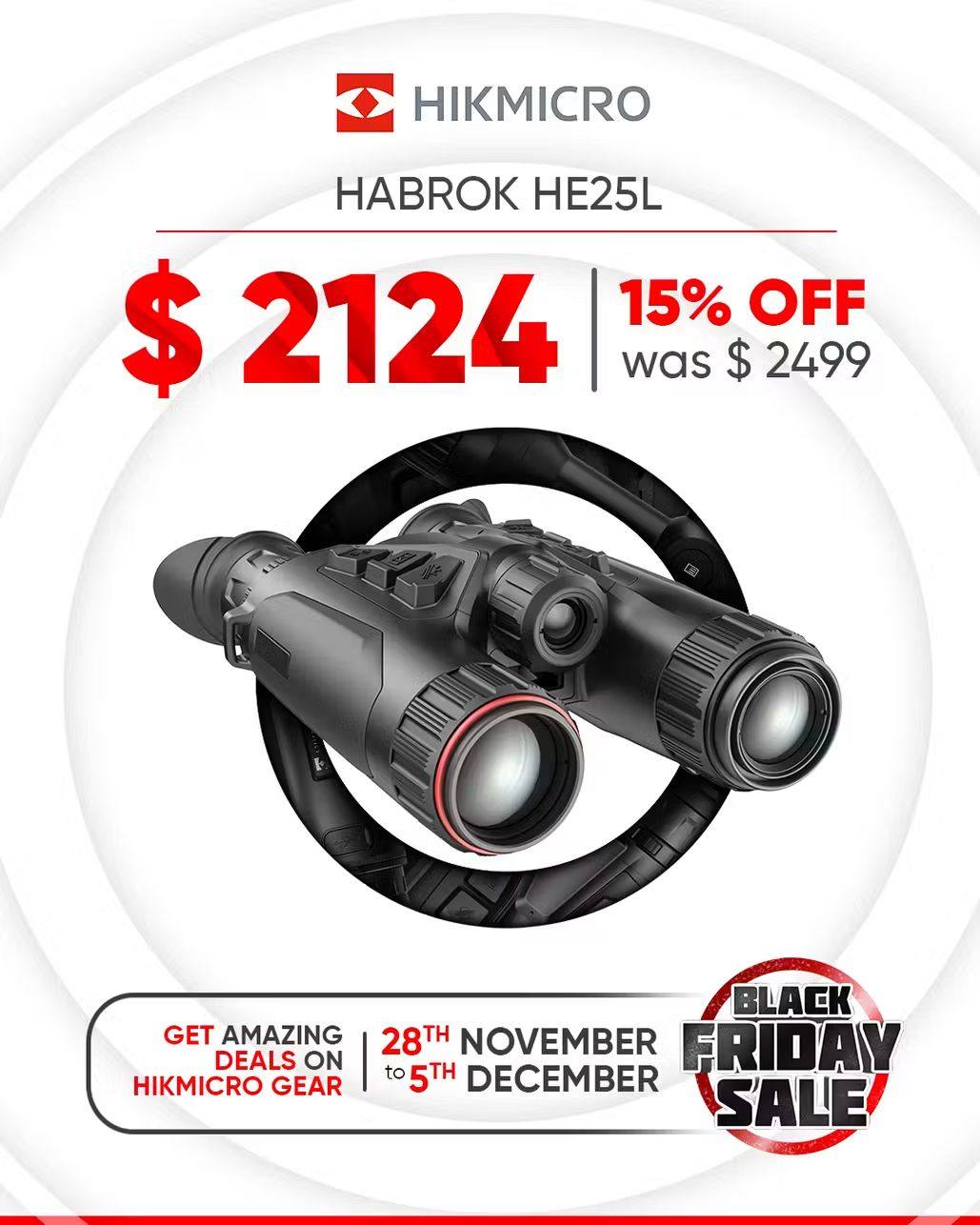 Hikmicro Habrok 4k He25l Multispectral Lrf Binoculars