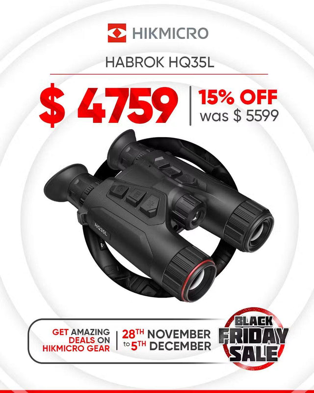 CLEARANCE - HIKMICRO HABROK HQ35L 35mm 640x512 12mic <20mK NV 850nm Binoculars with LRF