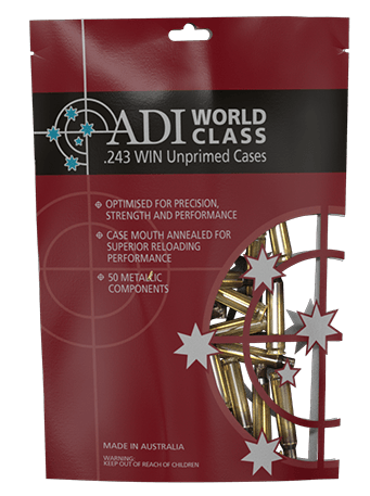 ADI UNPRIMED BRASS - .243 WINCHESTER 50 PACK