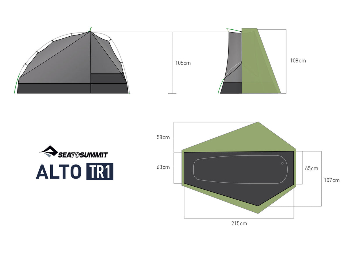 Alto Semi-Free Standing Ultralight Tent