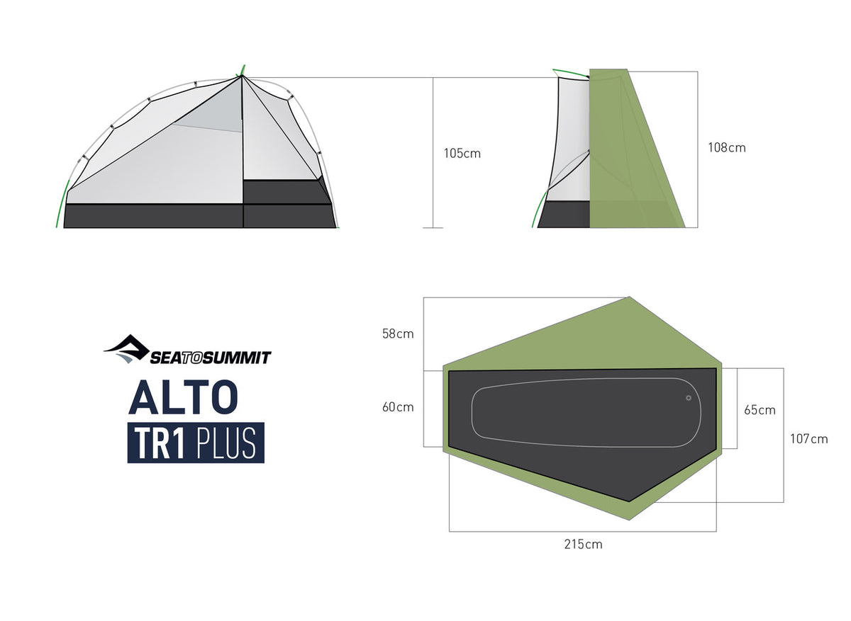 Alto Plus Semi-Free Standing Ultralight Tent