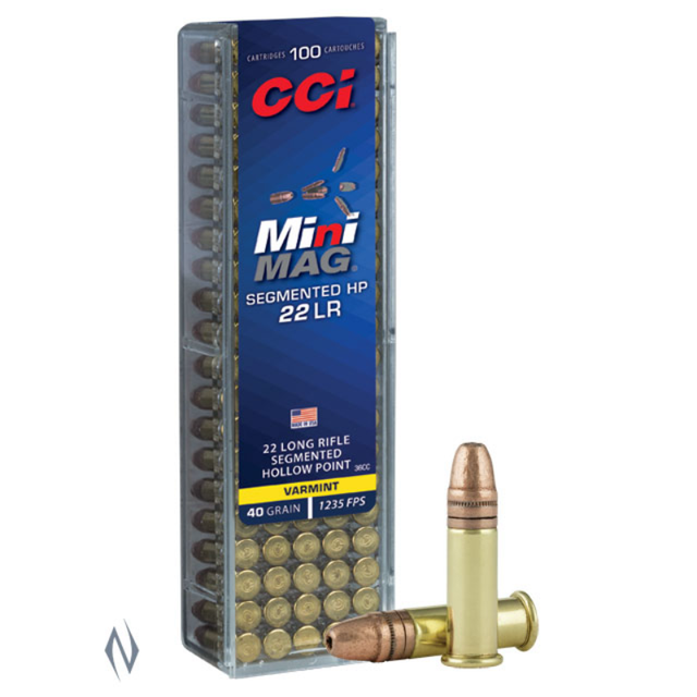 Cci 22LR Mini Mag 40GR Segmented HP 100 Pk 1235FPS
