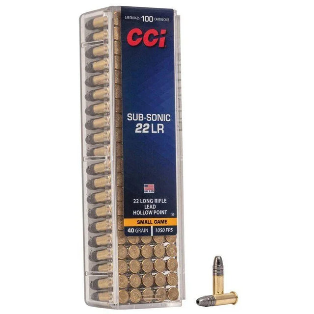 Cci 22lr Subsonic 40gr Hp 100 Pk 1050fps