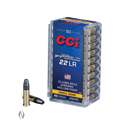 CCI 22LR SUPPRESSOR 45GR HP 970FPS