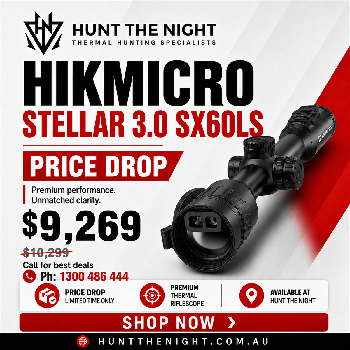 HIKMICRO STELLAR 3.0 SX60LS 50Hz Thermal Rifle Scope with LRF