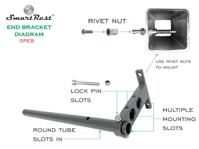SmartRest UTV Universal Cross Bar with End Brackets
