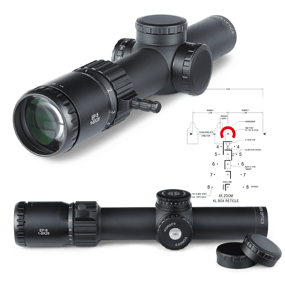 Arken EP-8 1-8x28 LPVO FFP Illuminated -MOA 34mm