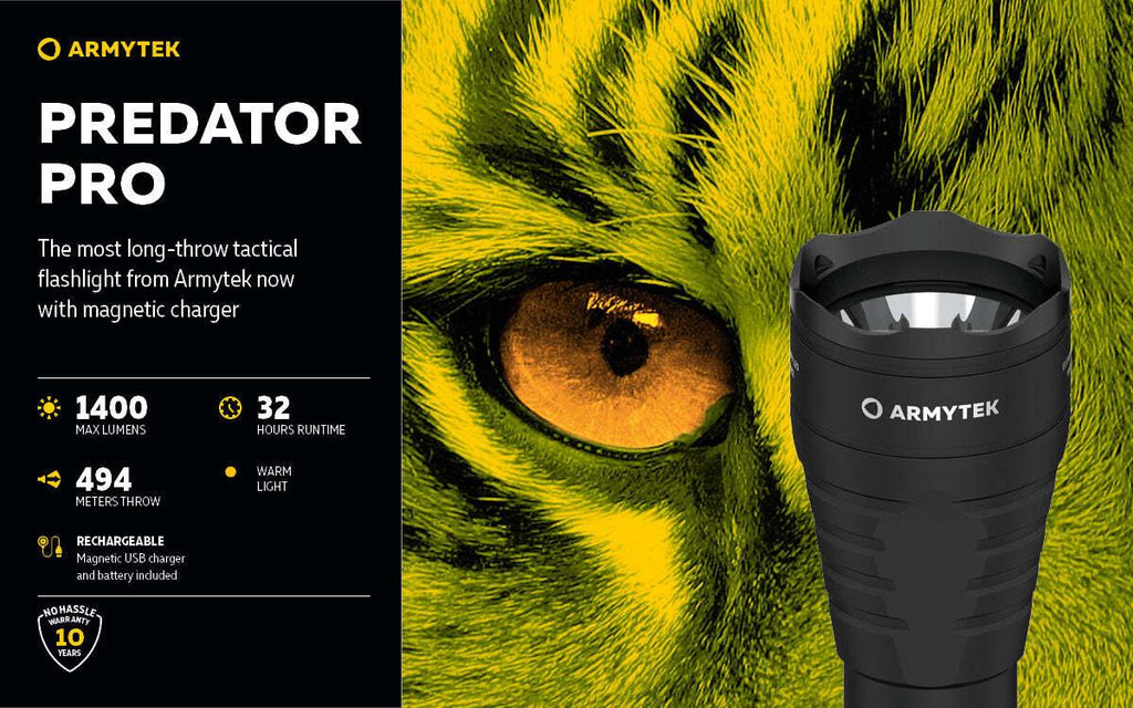 ARMYTEK PREDATOR PRO MAGNET USB (HI WHITE)