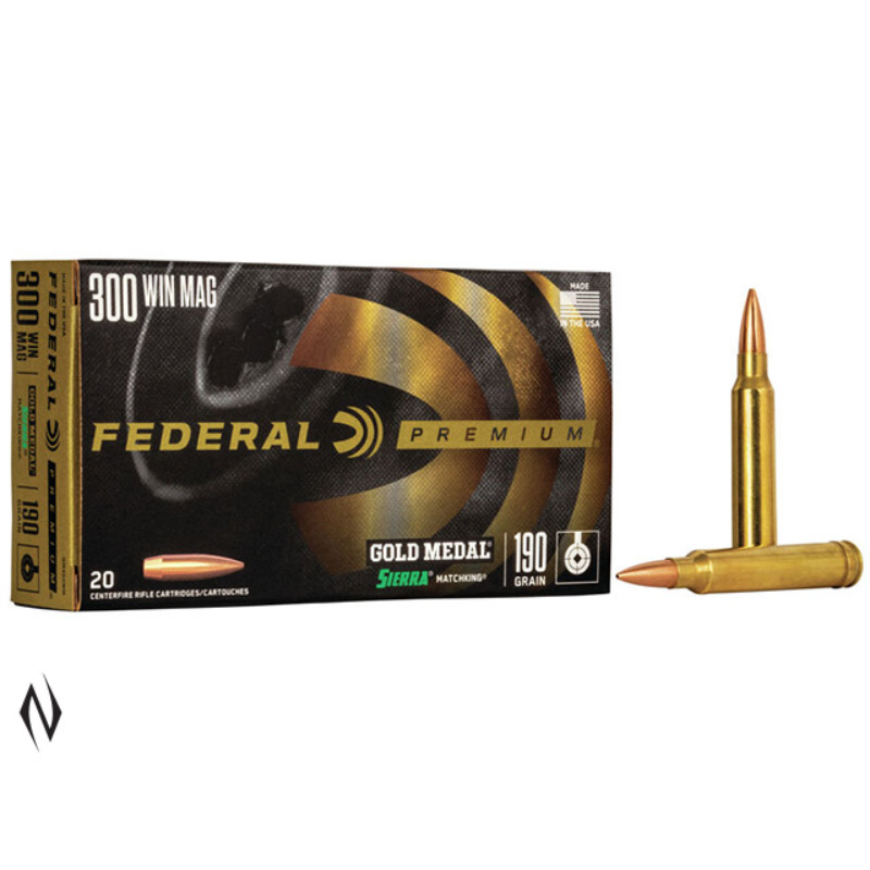 Federal .300 Win Mag 190gr Gold Medal MatchKing ammunition box