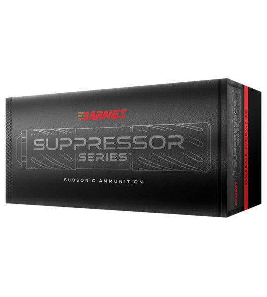 Barnes Suppressor Series ammunition box in black