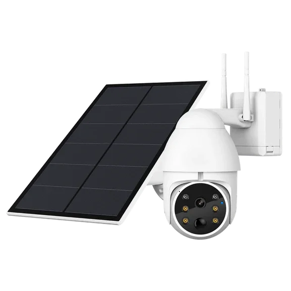 GERBER PTZ WiFi White Security Camera Solar