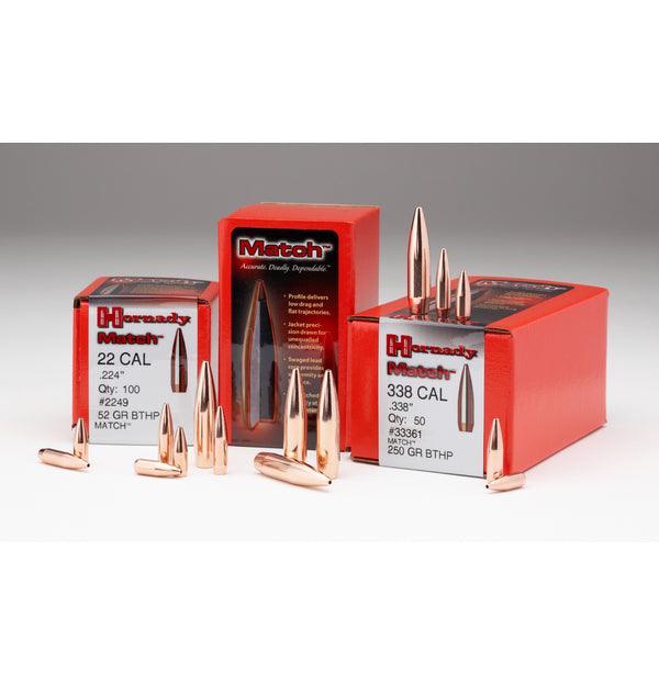 HORNADY .224 22 CAL 52 GRAIN BTHP MATCH PROJECTILES 100 PACK