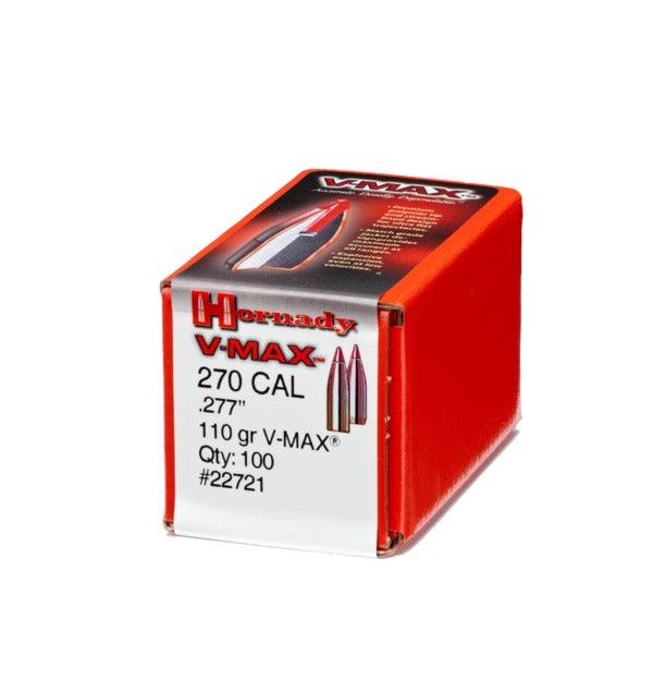 HORNADY .277 270 CAL 110 GRAIN V-MAX PROJECTILES WITH CANNELURE 100 PACK