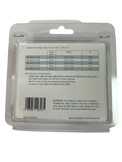 H&N SLUG HP II .25 SAMPLER PACK .28G / .30GR / .32GR / .34G / .36GR-.2505