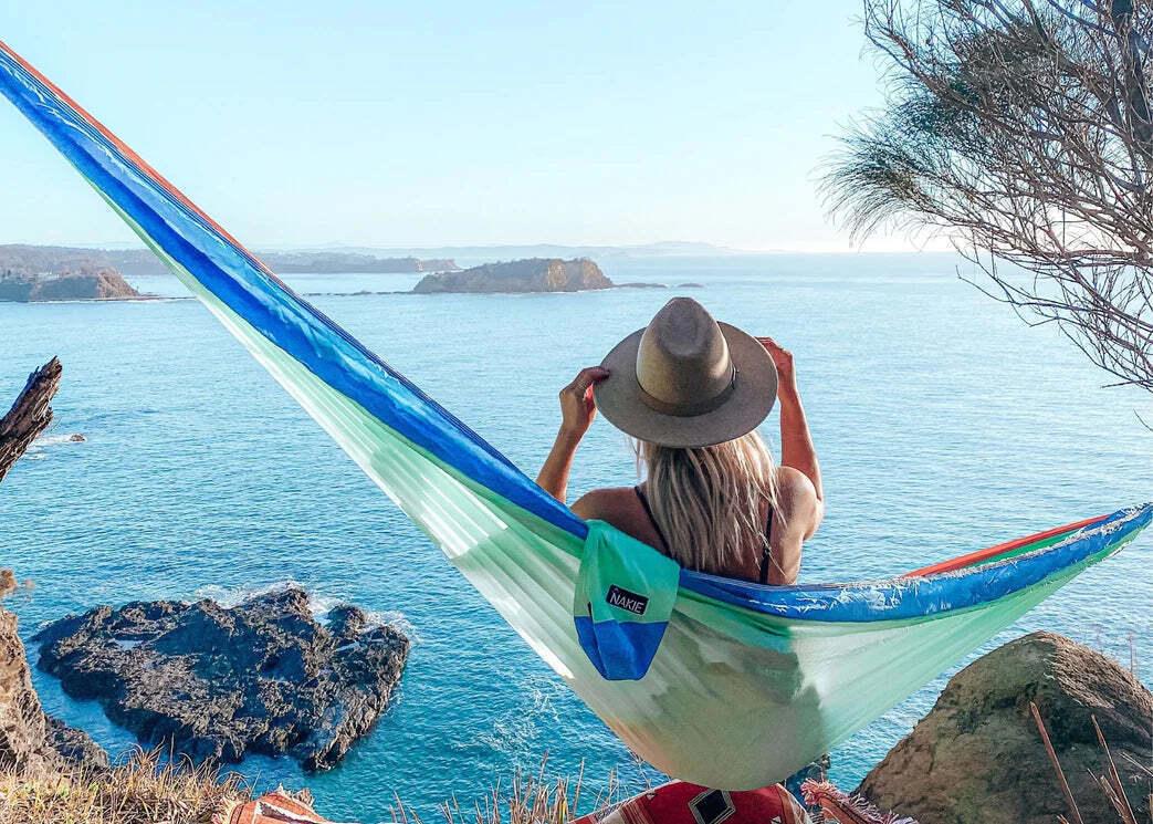 NAKIE SKY BLUE - RECYCLED HAMMOCK WITH STRAPS