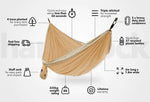 NAKIE SAHARA SAND RECYCLED HAMMOCK WITH STRAPS