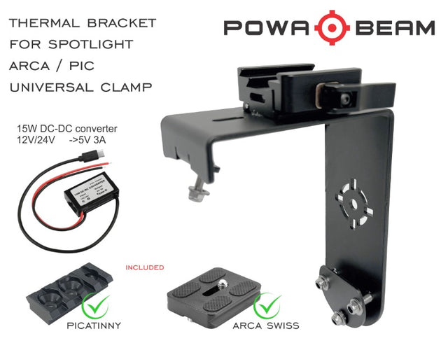 Powa Beam 9" Thermal Mount Bracket Arca and Pic Uni clamp