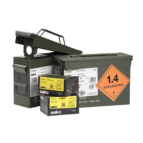 .223 Rem 53gr SAKO Gamehead Varmint RX HP 600pc Ammo Can
